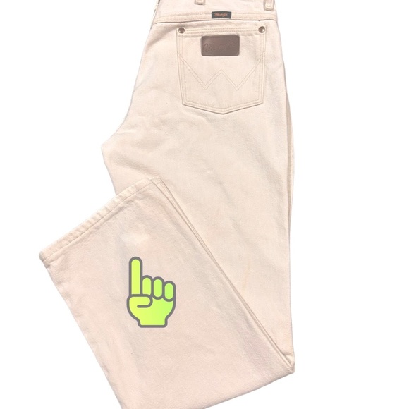 Wrangler 936 Slim Fit Cowboy Cut Jeans White 33x30 RN 130273 Vintage - Picture 6 of 8